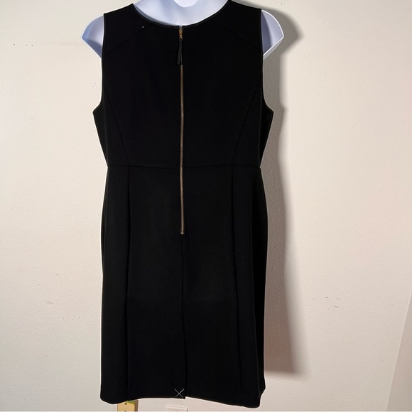 NWT Ann Taylor LOFT Little Black Dress with a back slit, pin tuck sides and zip - Picture 4 of 8